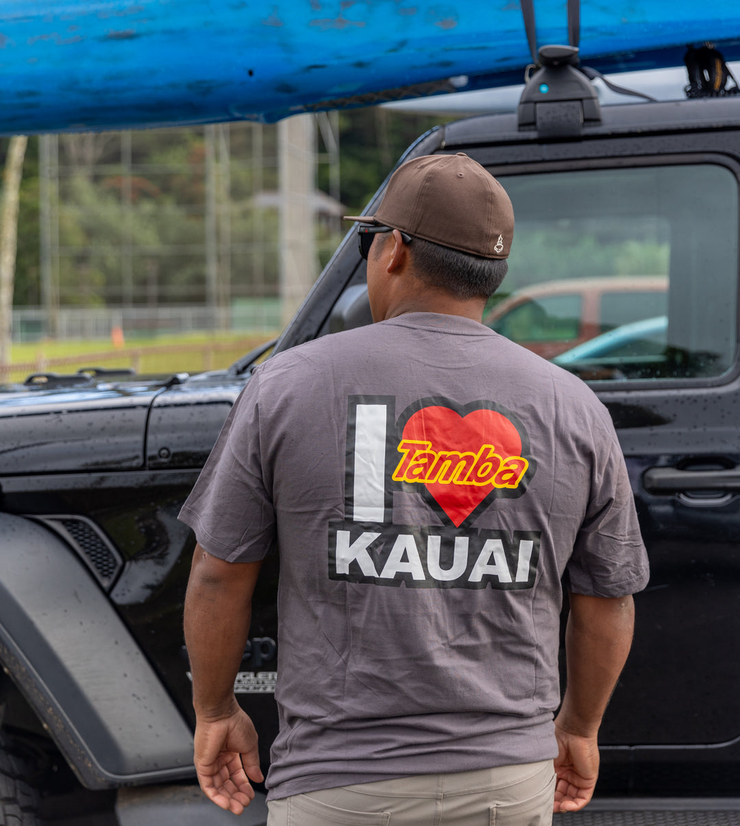 I Heart Kauai Short Sleeve Shirt - Dark Grey