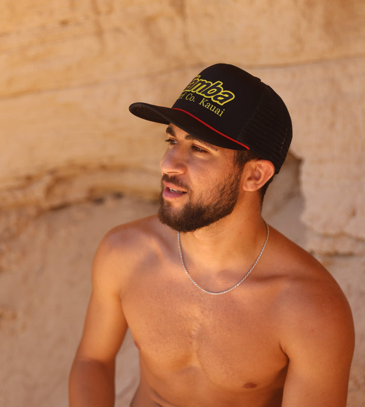 Surf Co Trucker Hat - Black/Yellow