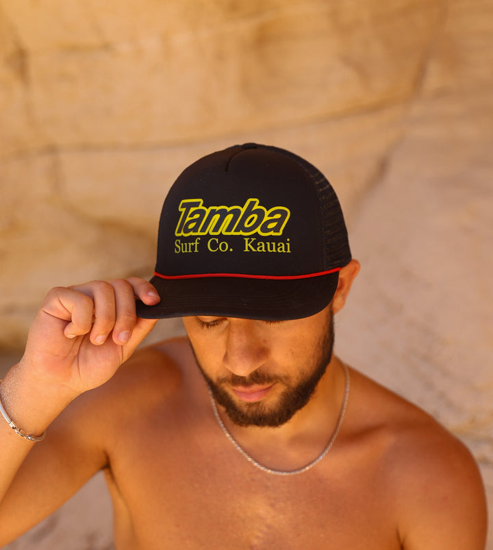 Surf Co Trucker Hat - Black/Yellow