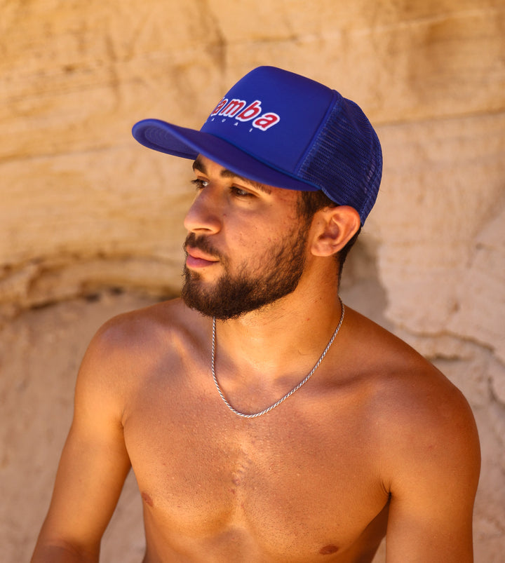 Kauai Trucker Hat - Blue/Red