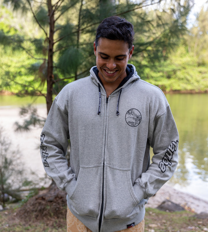 Round Sunrise Zip-Up Hoodie - Misty