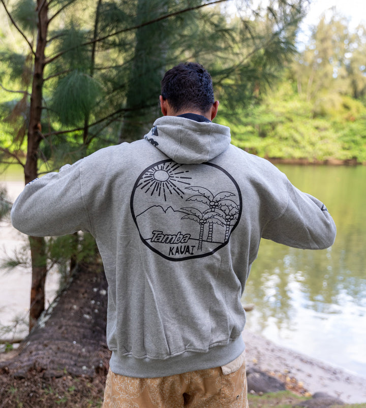 Round Sunrise Zip-Up Hoodie - Misty