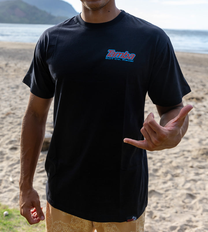 Surf Co Kauai Short Sleeve Shirt - Black/Blue/Red