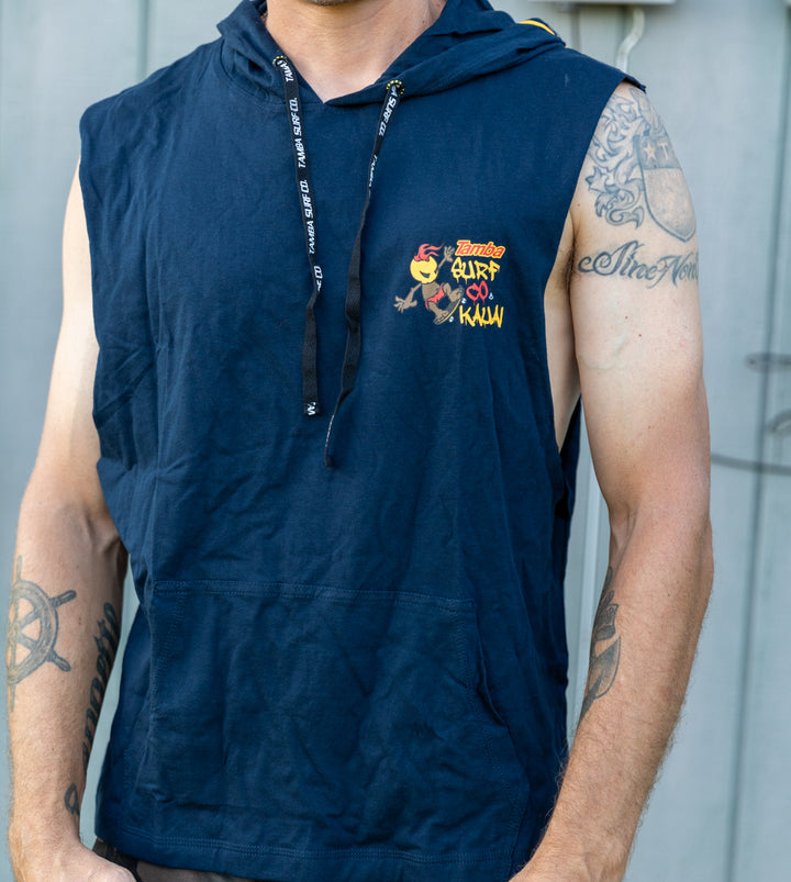 Skate Warrior Tank Hoodie Shirt - Navy