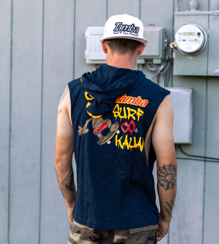 Skate Warrior Tank Hoodie Shirt - Navy