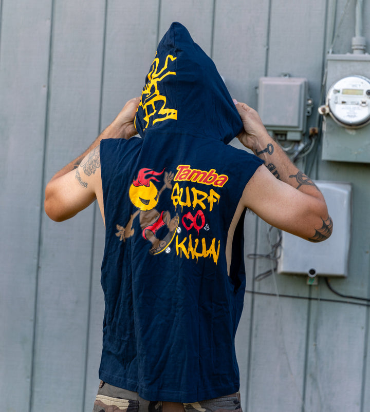 Skate Warrior Tank Hoodie Shirt - Navy