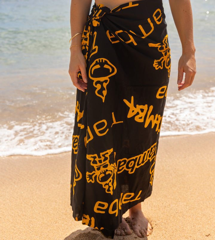 Scrambler Pareo/Sarong - Black/Gold