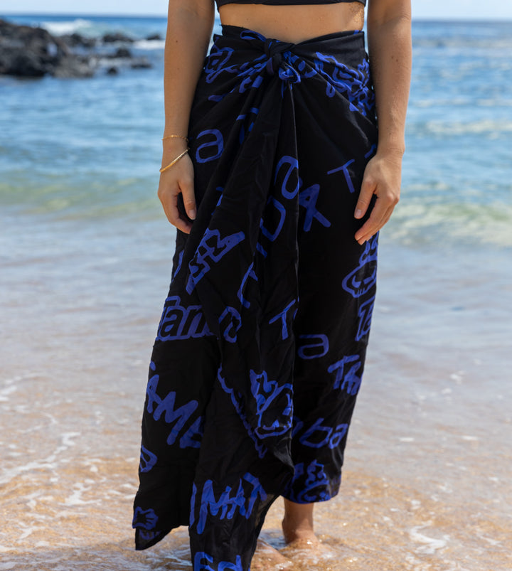 Scrambler Pareo/Sarong - Black/Blue