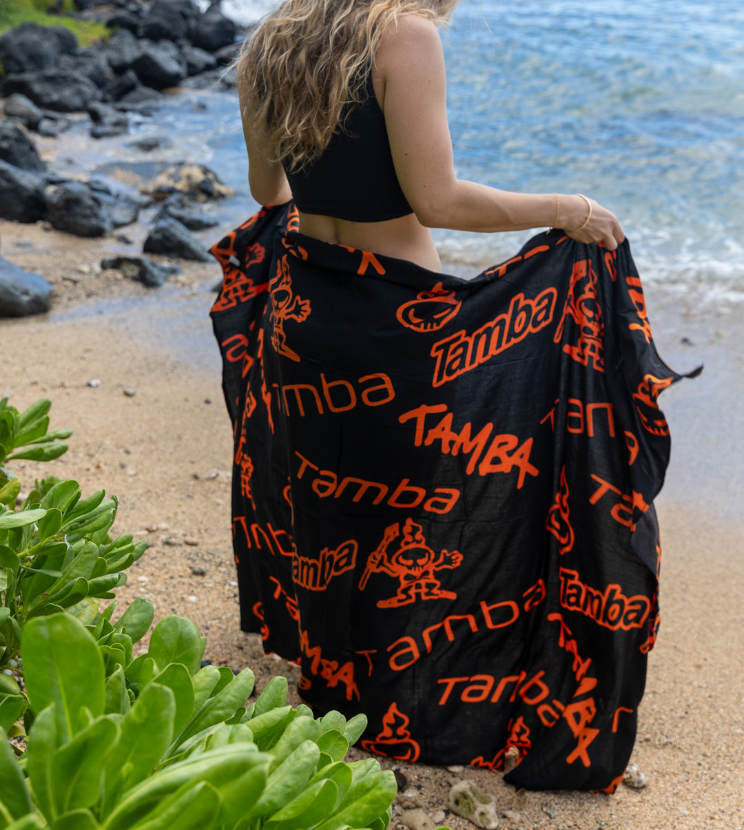 Scrambler Pareo/Sarong - Black/Rust