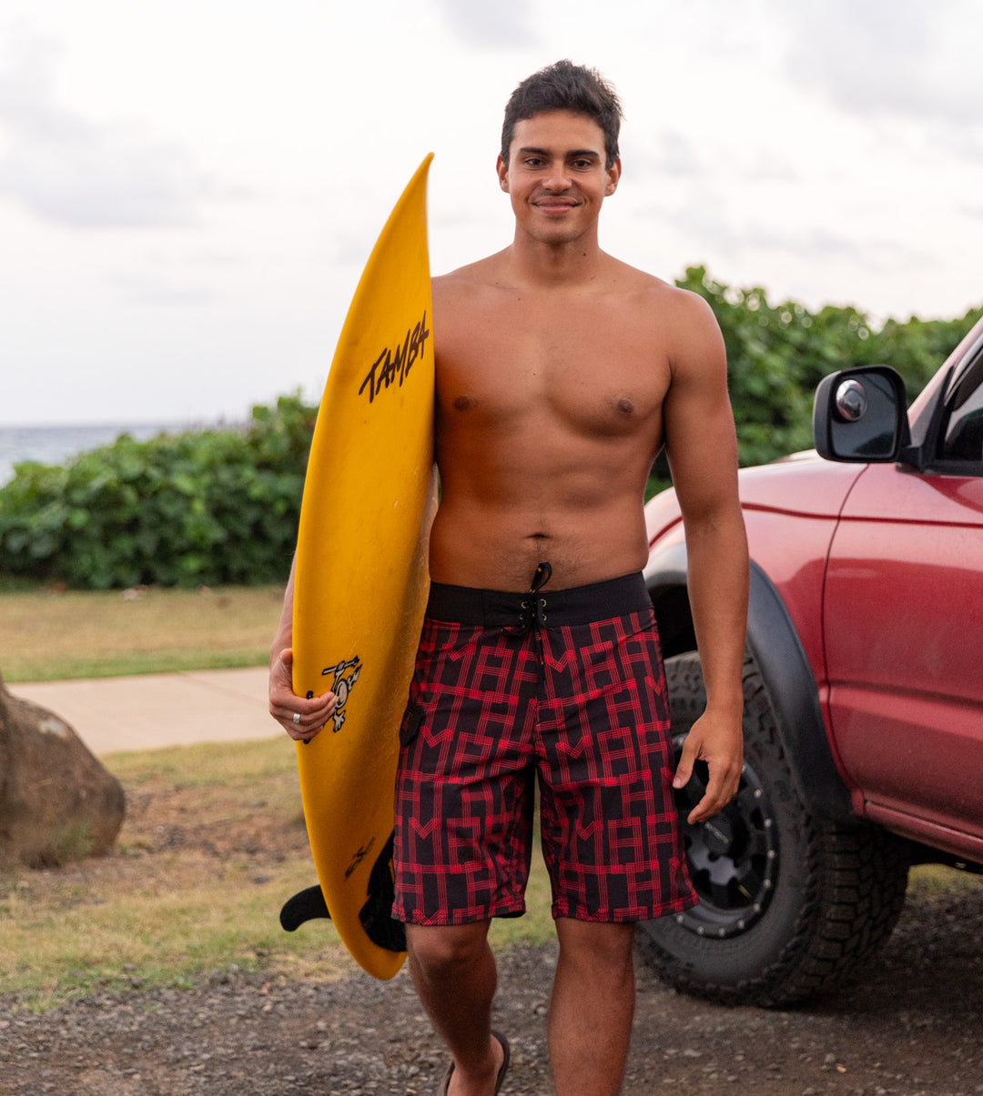 Titan Board Shorts - Black/Red