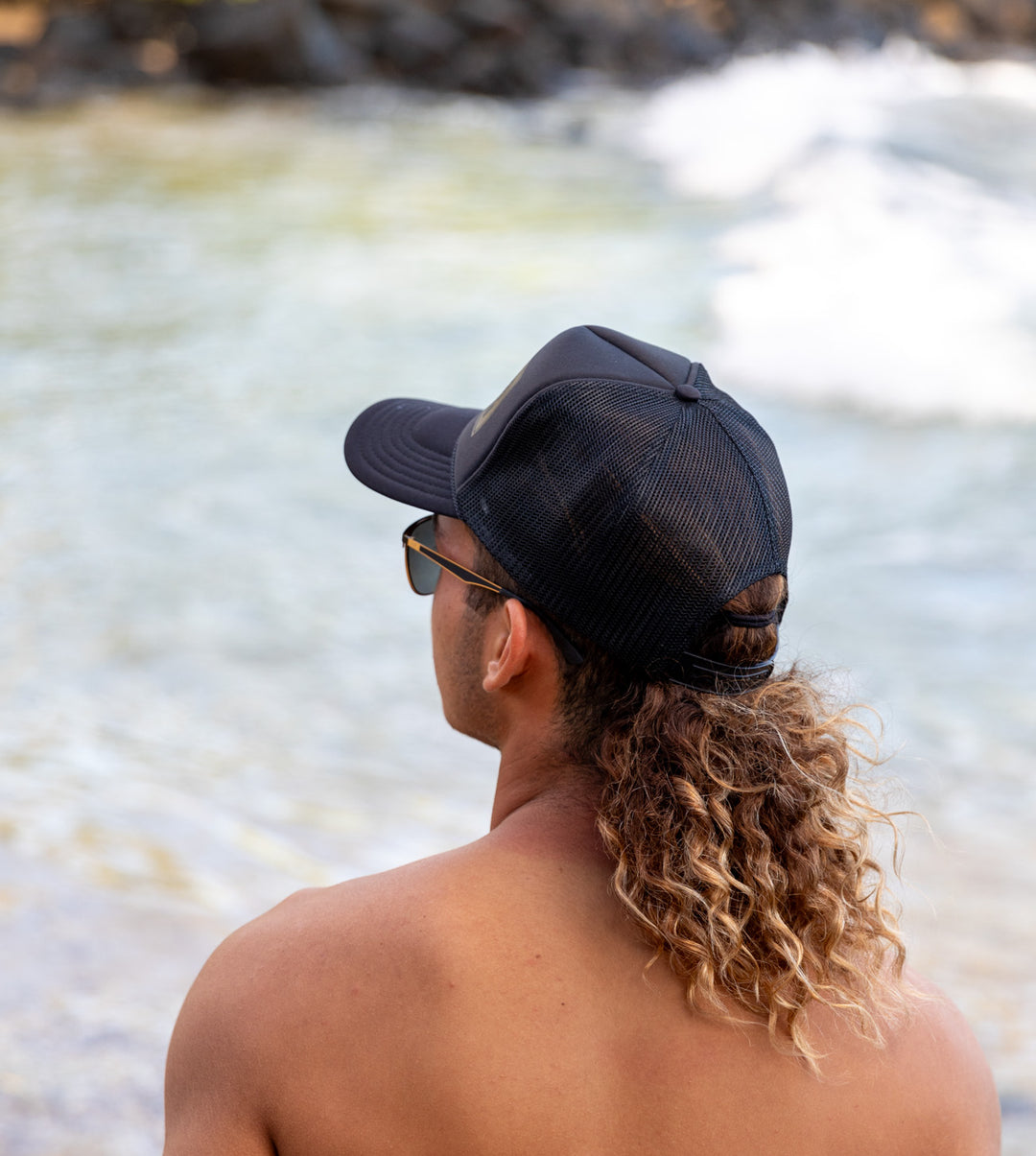 Patches Trucker Hat - Black/Black