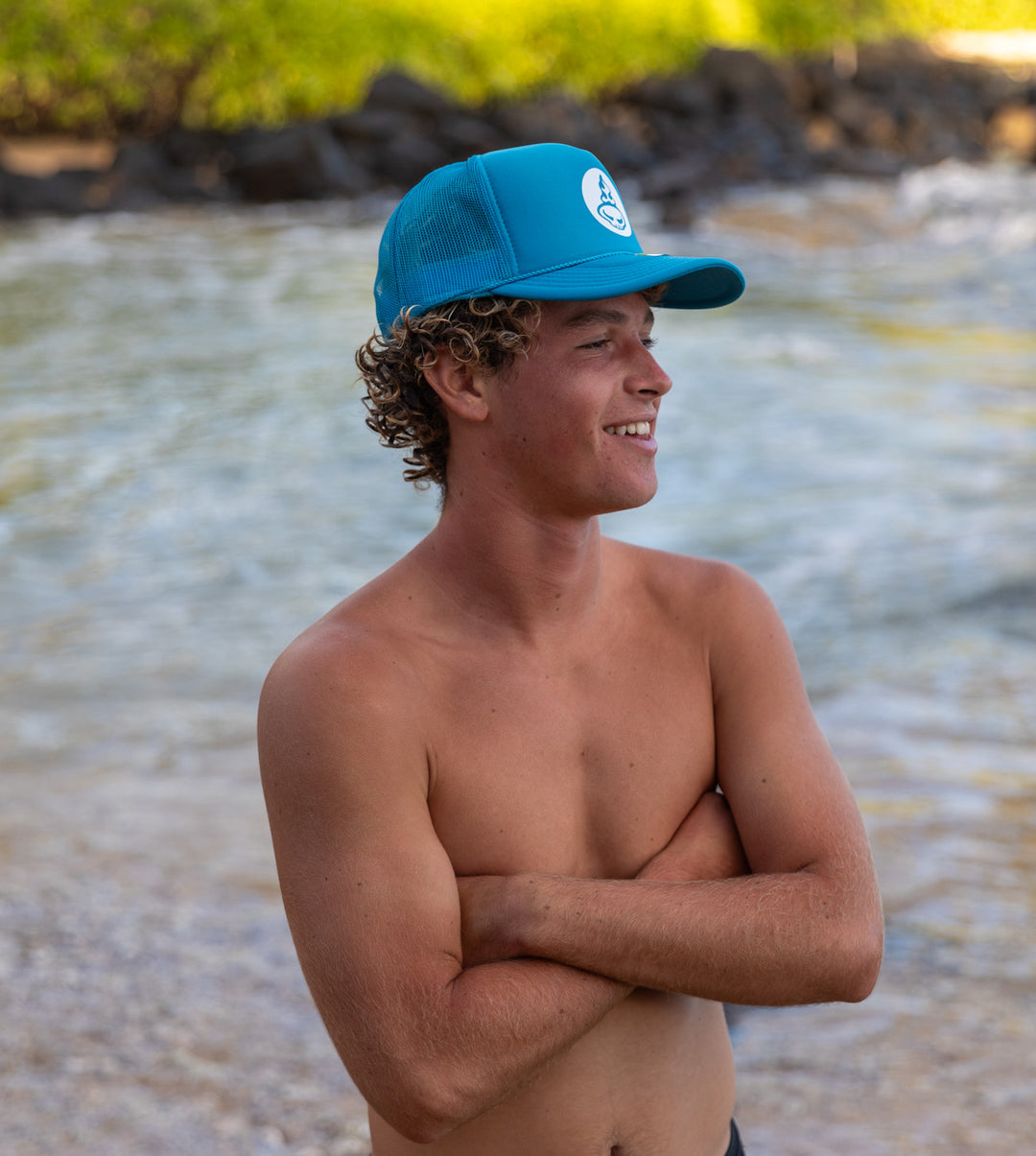 Resolve Trucker Hat - Turquoise/White