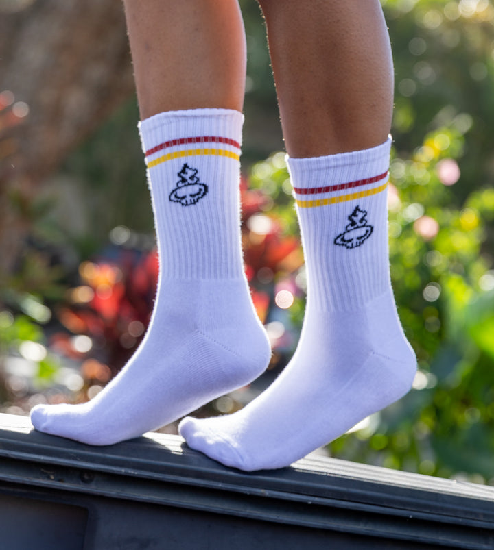 Warrior Socks - White/Red/Yellow