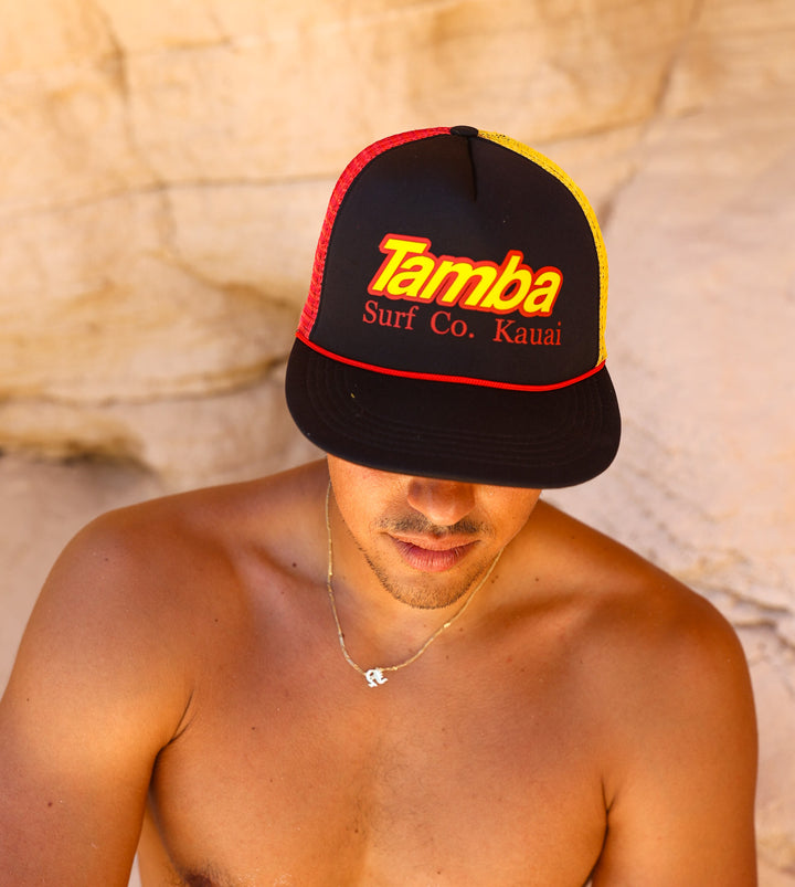 Surf Co Trucker Hat - Classic Red/Yellow