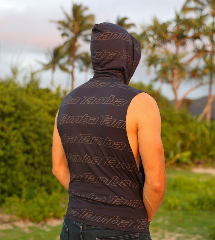 Thinline Repeat Tank Hoodie - Black/Gray