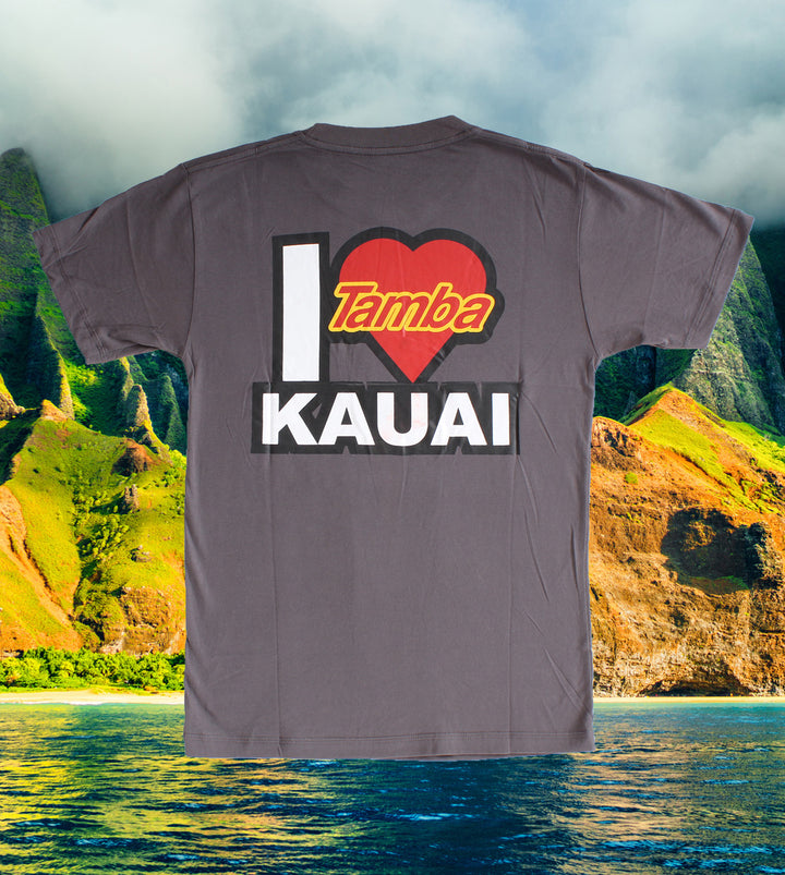 I Heart Kauai Short Sleeve Shirt - Dark Grey