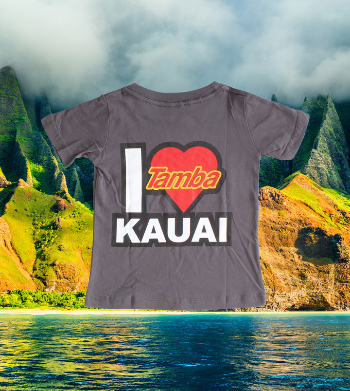 I Heart Kauai Toddler Short Sleeve Shirt - Dark Grey