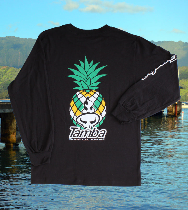 Pineapple Spirit Long Sleeve Shirt - Black