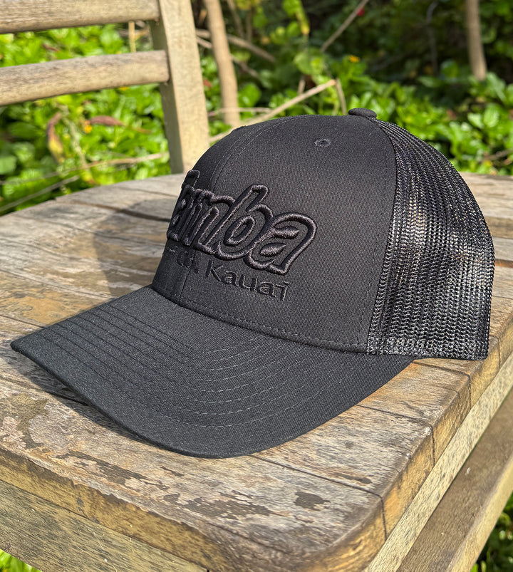 Classic Surf Co 3D Curvebill Mesh Snapback Hat - Black/Black