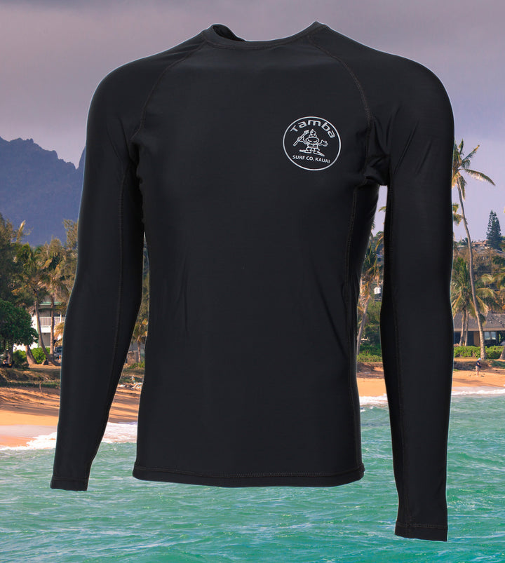 Stamp Rash Guard Long Sleeve Shirt - Black