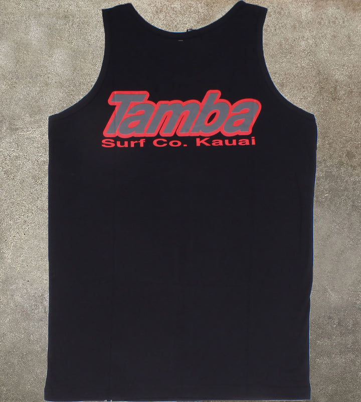 Surf Co Kauai Tank Top Shirt - Black/Red/Grey