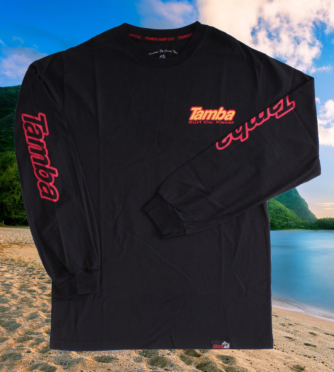 Surf Co Kauai Long Sleeve Shirt - Black/Red/Yellow