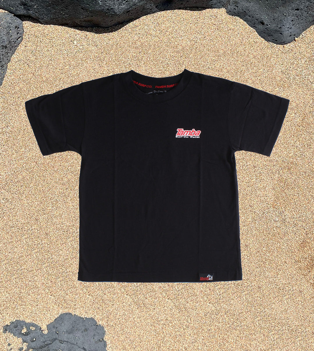 Surf Co Kauai YOUTH Short Sleeve Shirt - Black/White/Red