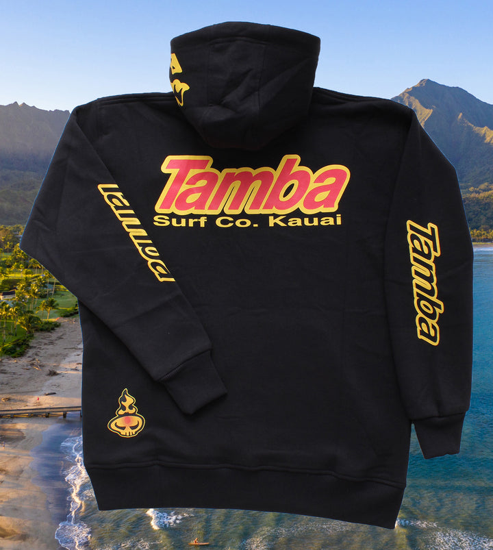 Surf Co Kauai Pullover Hoodie - Black Yellow/Red