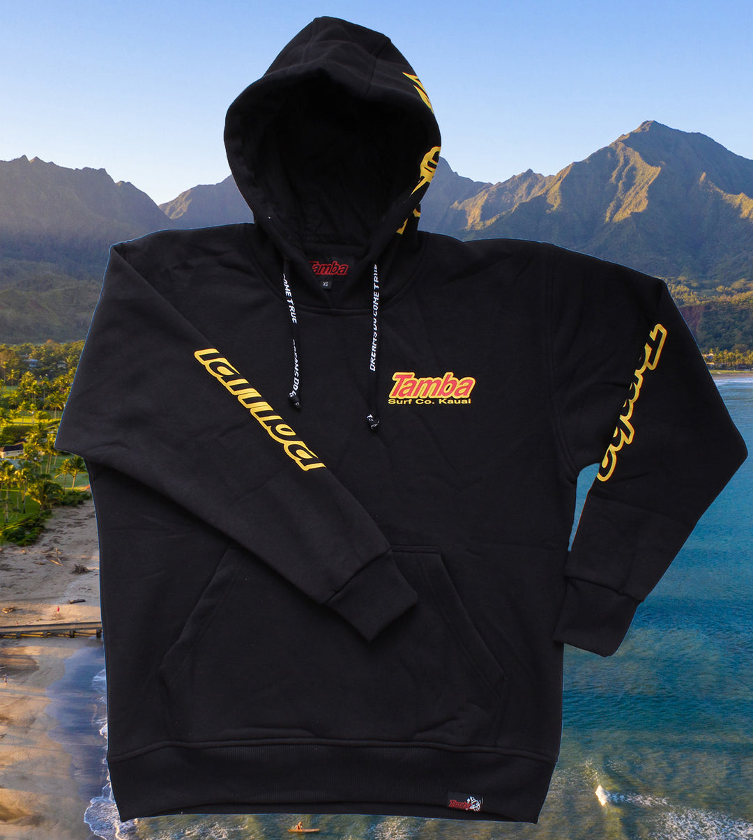 Surf Co Kauai Pullover Hoodie - Black Yellow/Red