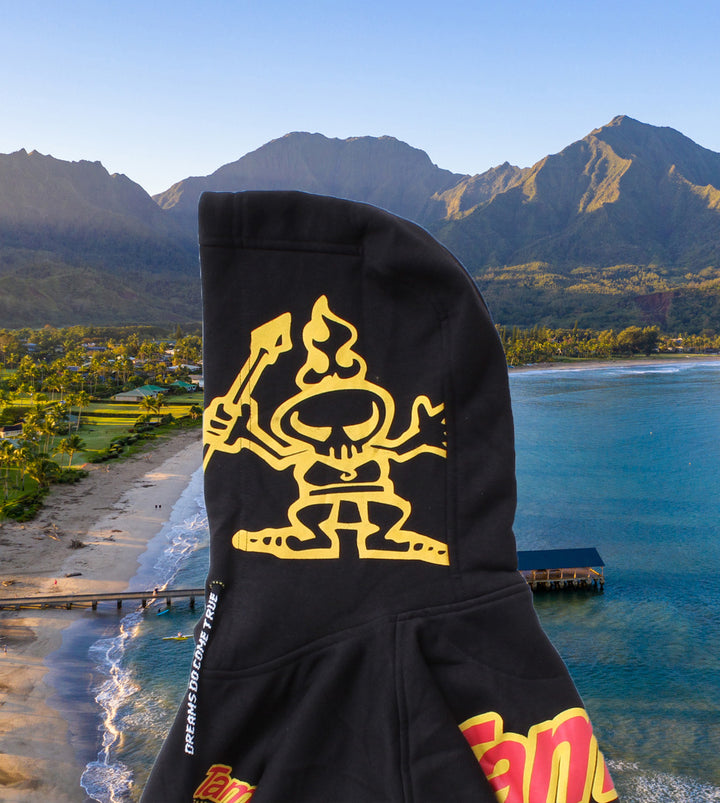 Surf Co Kauai Pullover Hoodie - Black Yellow/Red