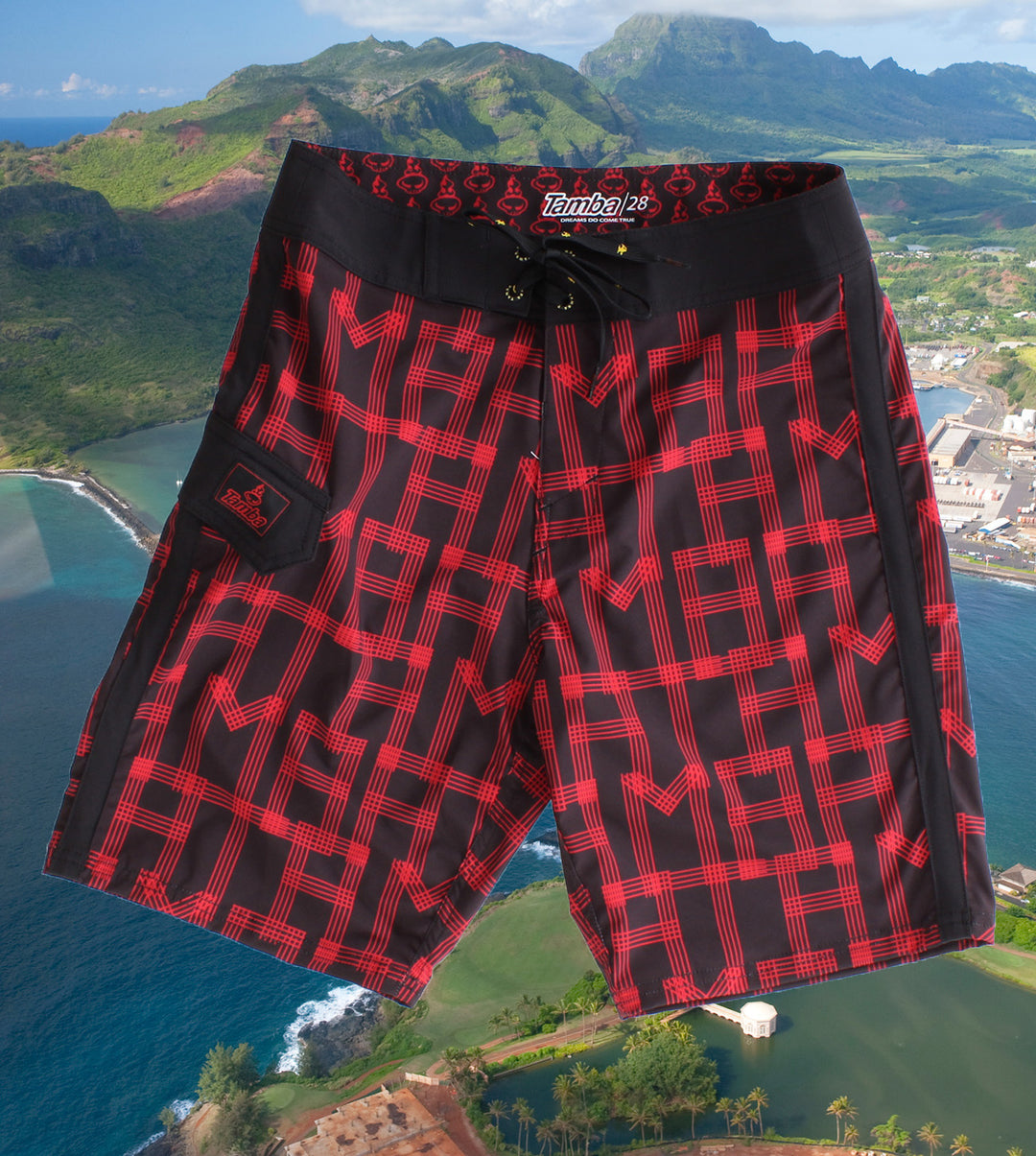 Titan Board Shorts - Black/Red