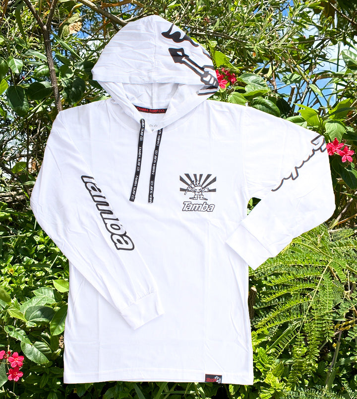 Shine On Long Sleeve Hooded Shirt - White