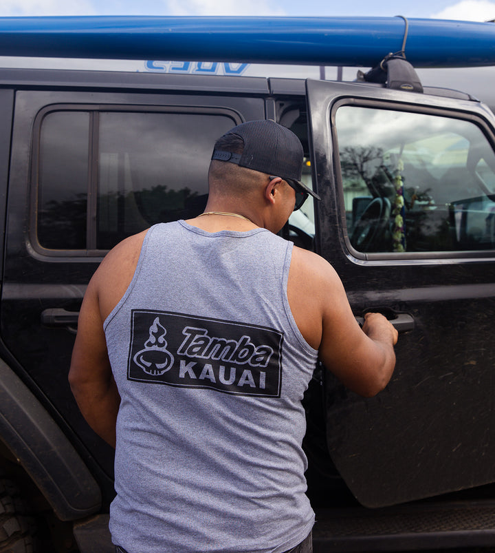 Patches Tank Top Shirt - Charcoal Heather