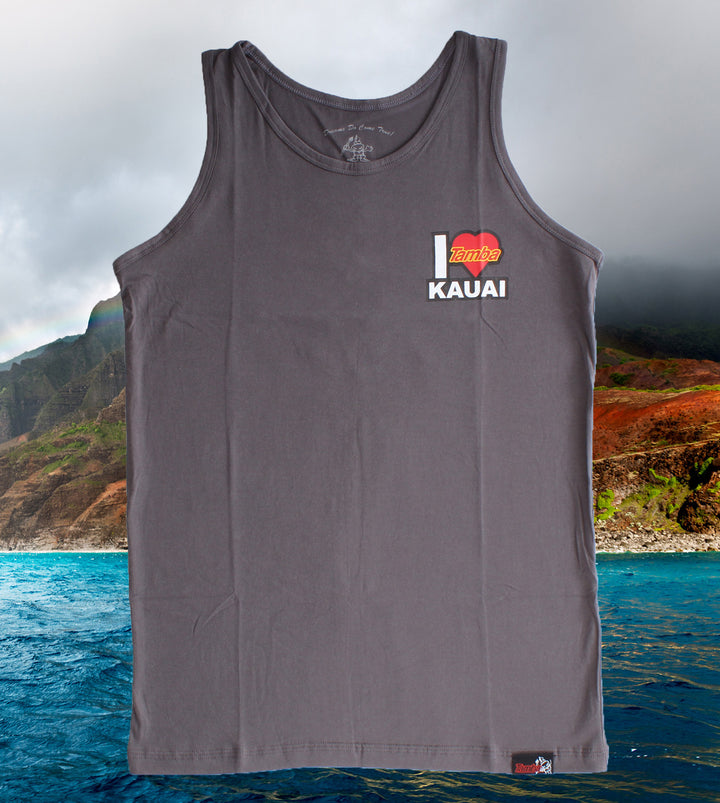 I Heart Kauai Tank Top Shirt - Dark Grey