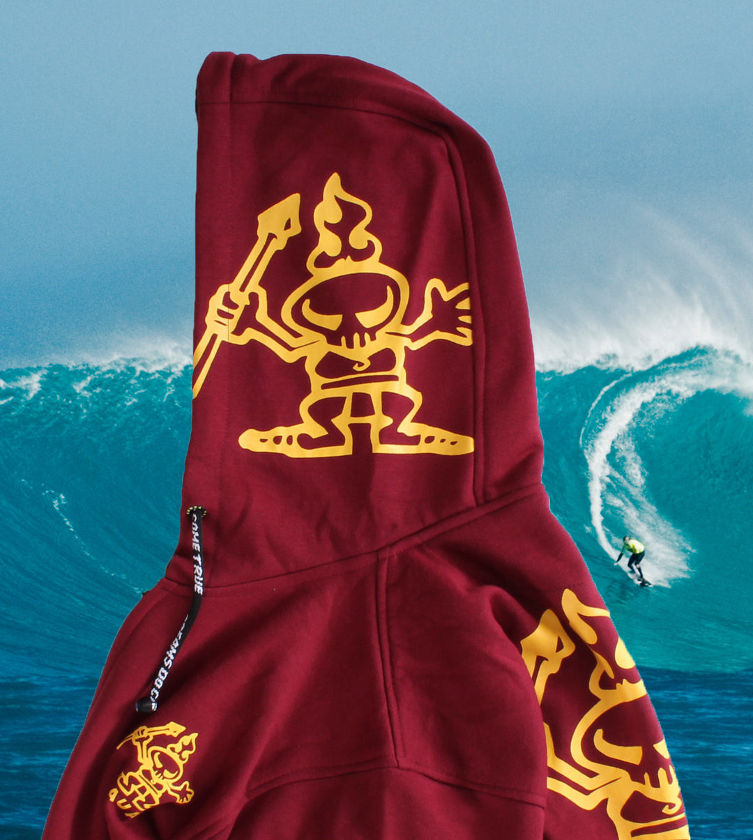 Kaua'i Warrior Zip-Up Hoodie - Dark Red