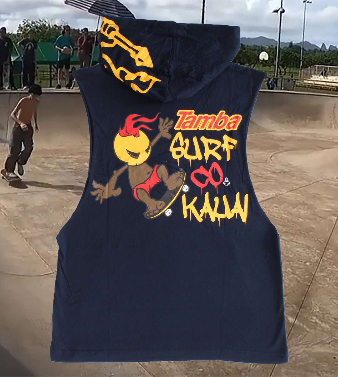 Skate Warrior Tank Hoodie Shirt - Navy