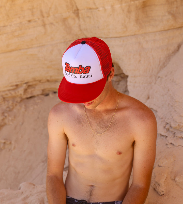 Surf Co Trucker Hat - Red/White/Red