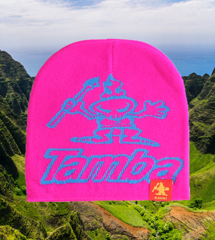 Knit Beanie - Warrior Pink/Blue